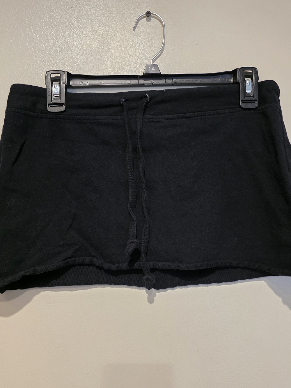 Exist Black Graphic Print Knit Cotton Drawstring Mini Skirt Women's Size L
